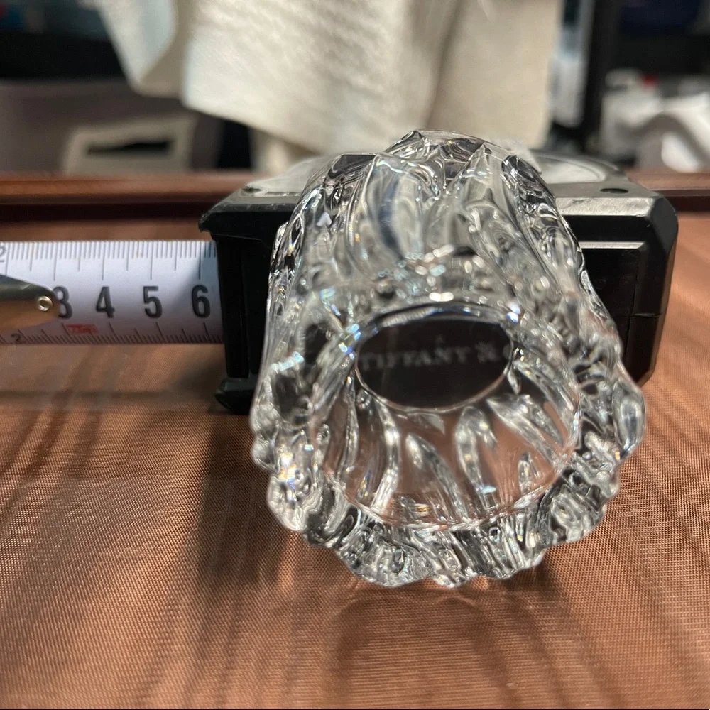 Tiffany & Co. Leaf Design Crystal Votive with Tiffany & Co. etching